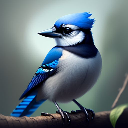 gracious-ant31: analytical drawing of a blue jay bird