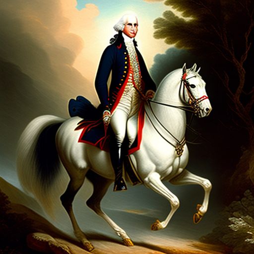 George Washington riding a bald eagle 