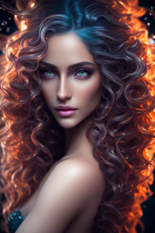 ajar-fox863: Mystical mermaid with hazel eyes and flowing hair, in ...