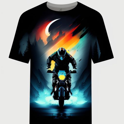 Night Rider illustration, Printed T-shirt Fun and Games Top