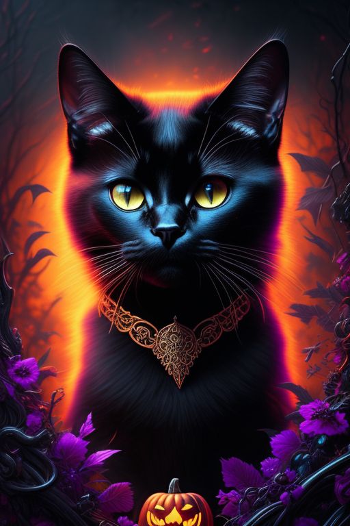 dead-manatee675: ornate, intricate details, beautiful black cat, gothic ...