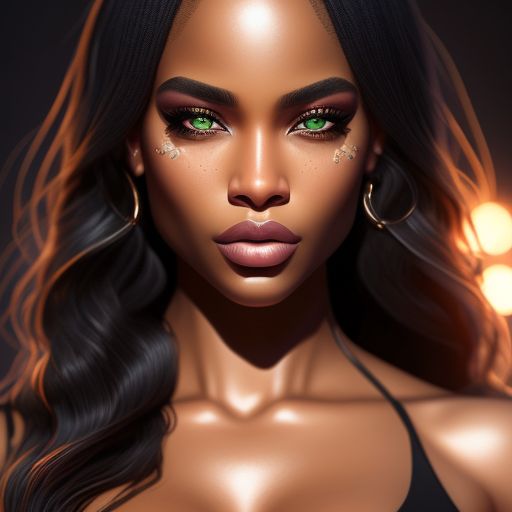African american light skin , green eyes , aurburn hair  biracial goddess of the forest, Perfect anatomy, Studio photo, Rich color, Sensual, Fantasy, Photorealistic, Ultra detailed, Vibrant lighting, Realistic textures, Beautiful face, Cute Eyes, Fine details, Intricate details, Full body, Hyperrealistic, Shine, Full figure, Supermodel, minimalist environment, wearing a black suit and sunglasses, Dramatic Lighting, Highly detailed, Digital painting, art by artgerm and magali villeneuve, Edgy, Sharp focus, fashion-forward.