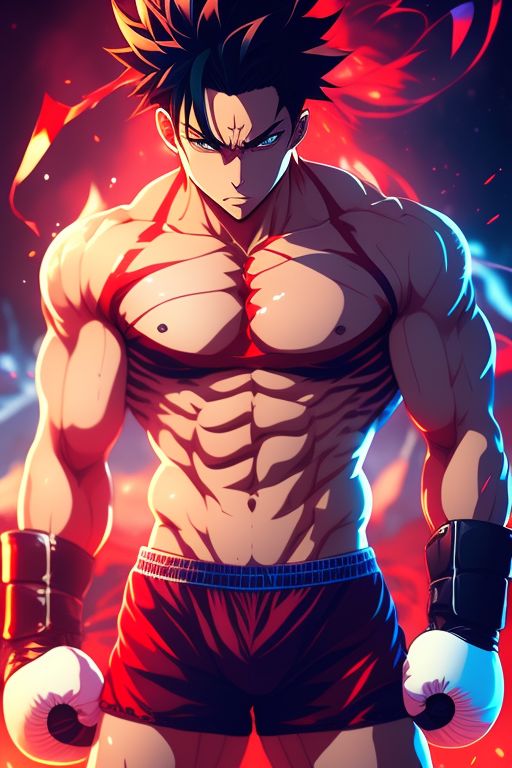 sad-marten694: Demon slayer tanjiro boxing in underwear