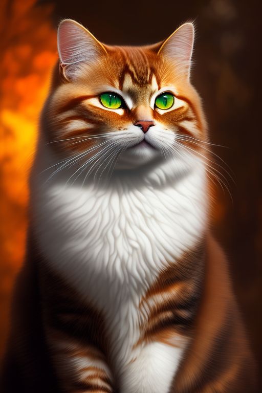 Enchantress anthropomorphic cat, leather armor, druid, nature, autumn forest, fierce, big green