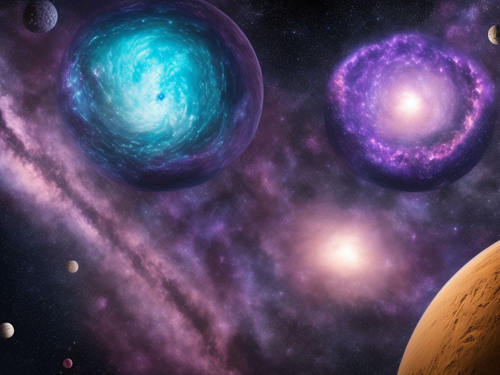 wet-mongoose300: Purple and grey planets, nebula, Riop is the third ...