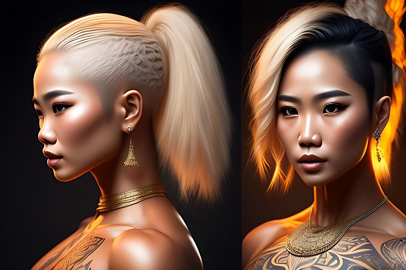 anxiousgaur648 Beautiful young Thai woman with blonde hair, one side