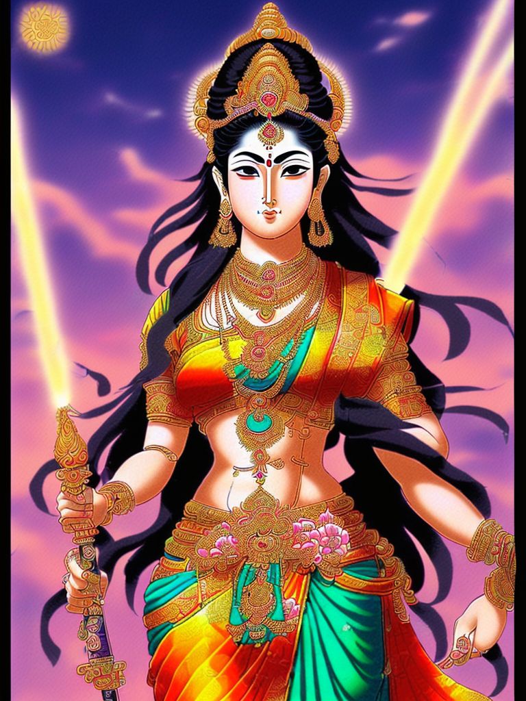 right-beaver200: Hindu goddess Maa Parvati Devi is depicted in a ...