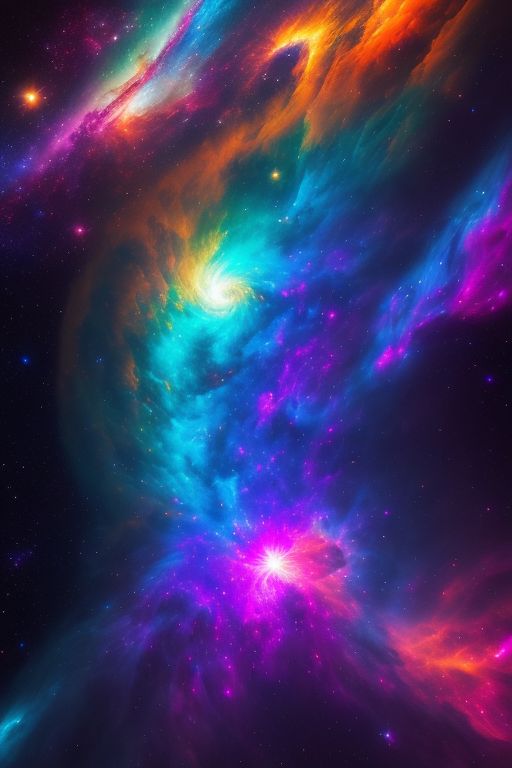 imsraaia: Colorful swirling nebula in space, shimmering intricate ...