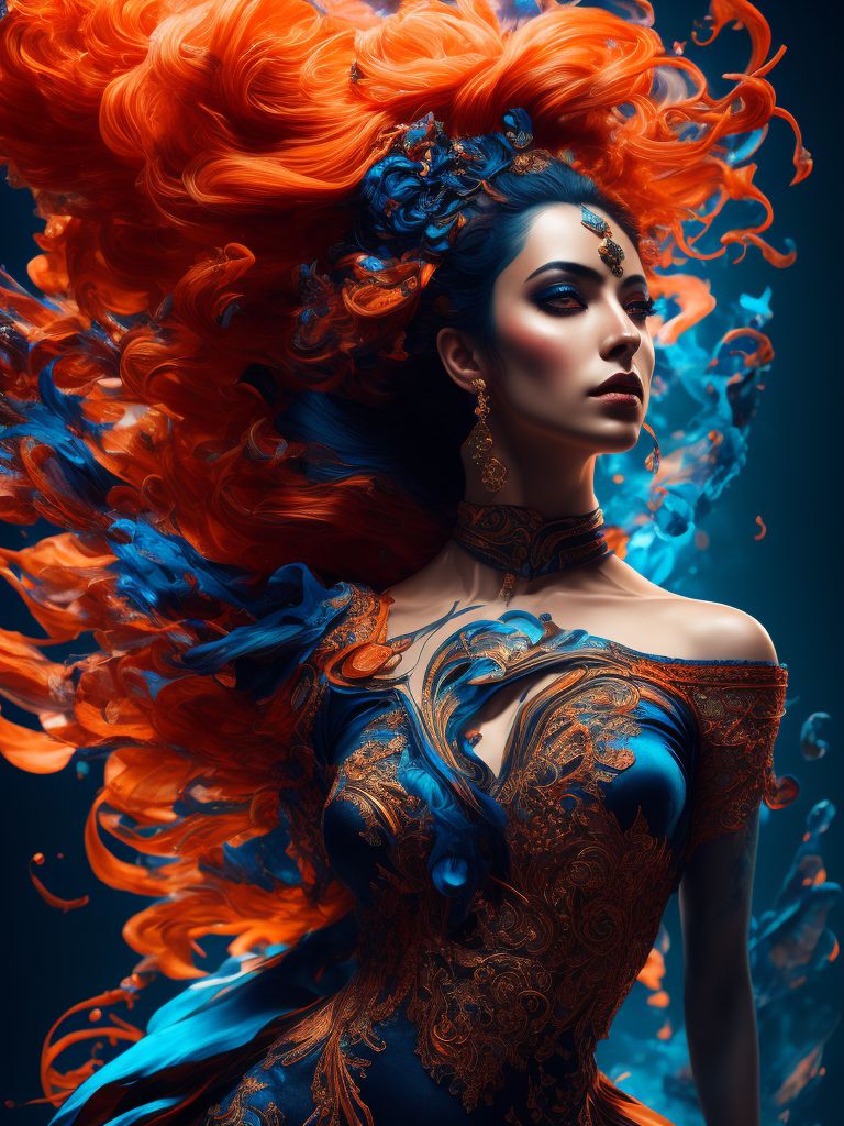 bowed-snake847: flamenco dancer with dark blue hair