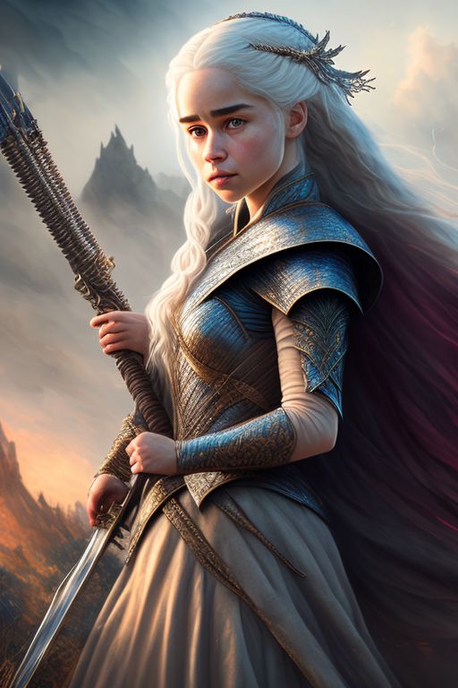 violent-rail100: Daenerys Targaryen, in her general costume, plays the ...