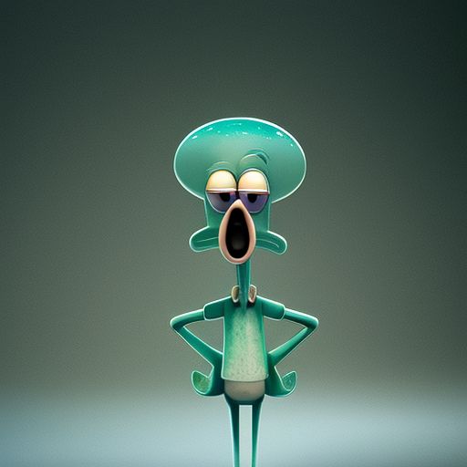Squidward tentacles with a panic face
