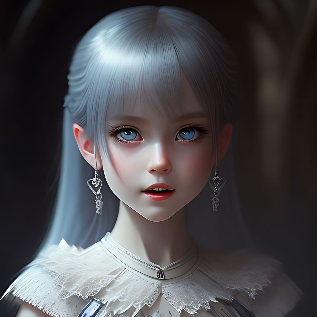 Nonkichi: 10 year old cute a girl with blue eyes and silver hair ...