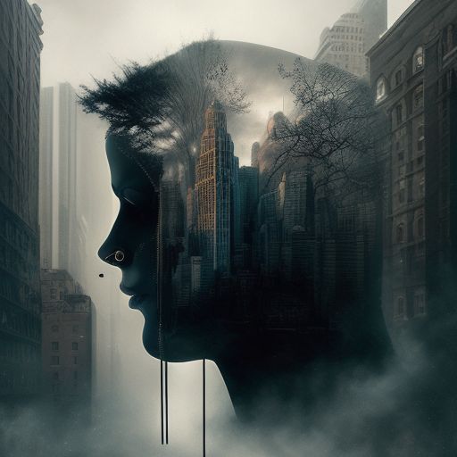 full-coyote435: In this double exposure artwork, the silhouette of ...