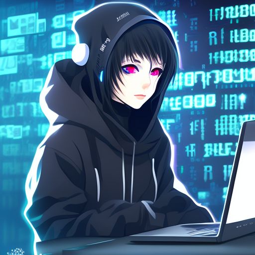 Ilustracja Stock: female warrior anime cyberpunk hacker | Adobe Stock