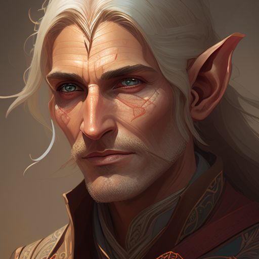 wearydeer821 an elven man doctor medicine seller Aereni Wood Elf red