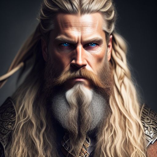 overdue-dog363: portrait of a fierce middle aged viking warrior, long ...