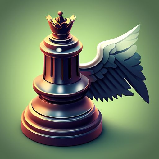 Puny Wren Knight Chess Piece With Wings Isometric