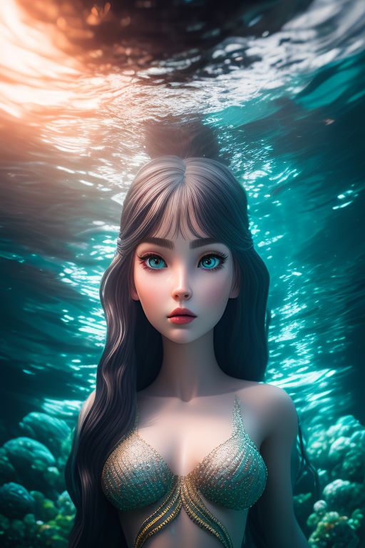 Beautiful Russian female mermaid in full length in the style of Zepeto avatar submerged under water, the woman is wearing clothes made of scales and shells ((f2.8)), cinematic realism, volumetric lighting, soft shadows, unreal engine, professional photography, realism, ultra-fine detail , realistic hair, realistic skin, Cinematic, Photography, Sharp, Hasselblad, Dramatic Lighting, Depth of field, Medium shot, Soft color palette, 80mm, Incredibly high detailed, Lightroom gallery