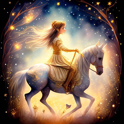 Mascotter: girl riding a horse, mystical, mythical, magic, cinematic ...