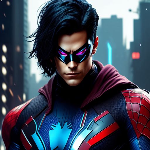Cyberpunk Nightwing with spiderman suit 