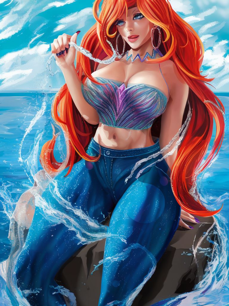 bowed-tiger44: Semirealistic Mermaid Red Hair Ariel Disney Jewerly High  Detailed Realistic Hair