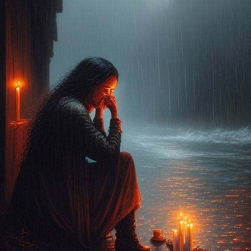 sad girl crying alone in rain