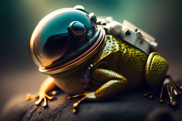 yellow-lemur680: frog as astronaut