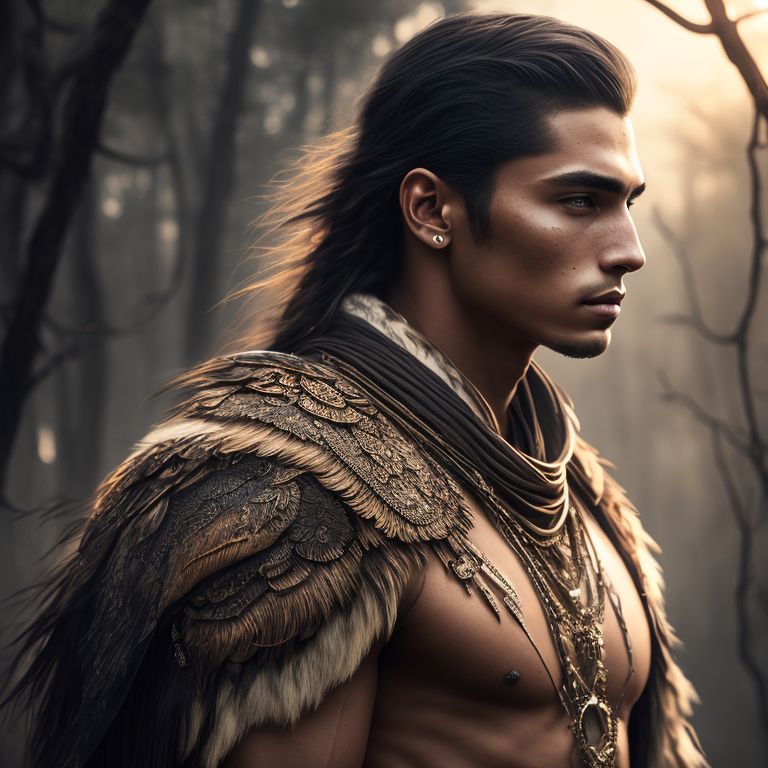 worldlycrow60 Native American, man, young adult, stunning, attractive