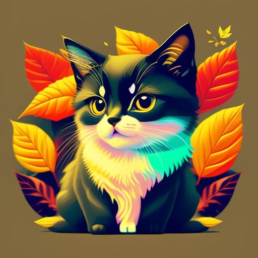 full-coyote435: cute cat, vivid colors, autumn afternoon