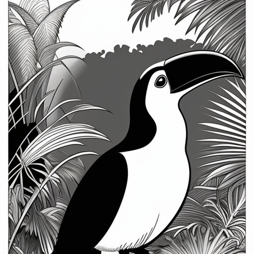 jungle cartoon background black and white