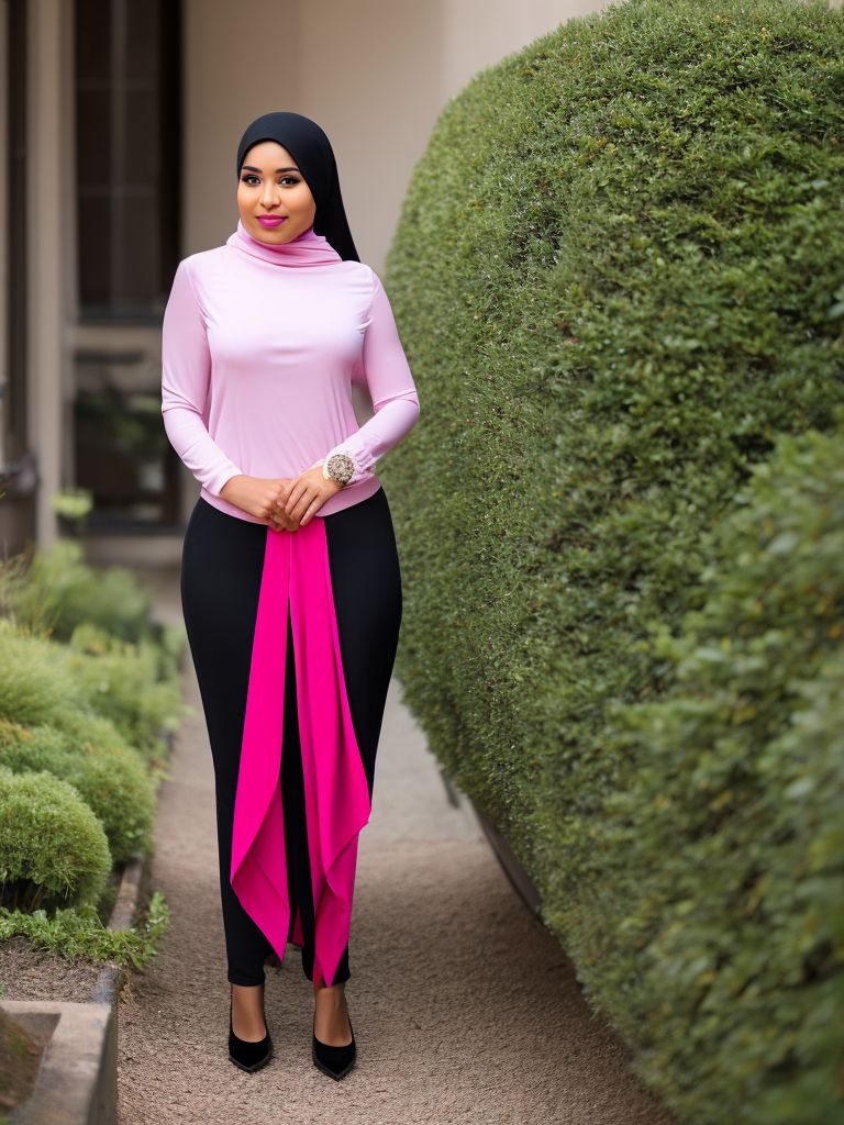 cloudy-ibex395: Muslim woman wearing pink color hijab standing confidently