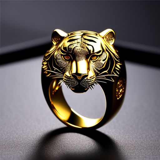 Gold ring clearance tiger design