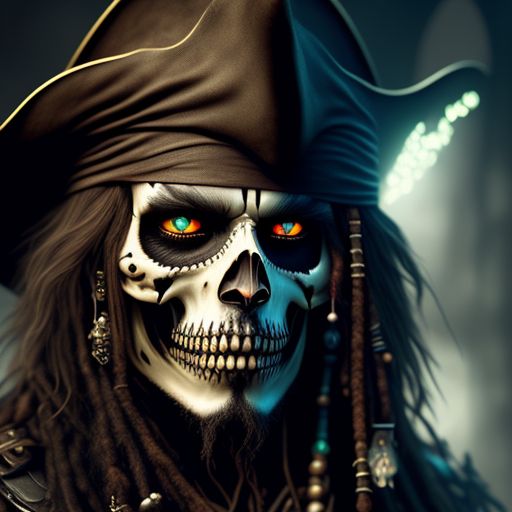 pure-fish887: Undead Jack Sparrow, cat, bones, black background