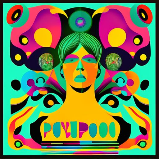 psychedelic 60s poster, Flat, 2D, Vector, Svg, Isotype, Design