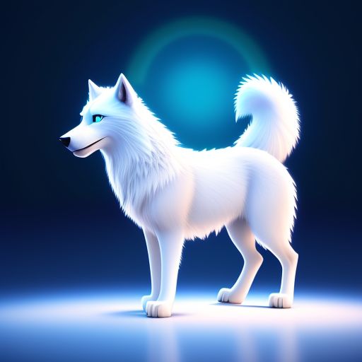 anime white wolf with blue eyes