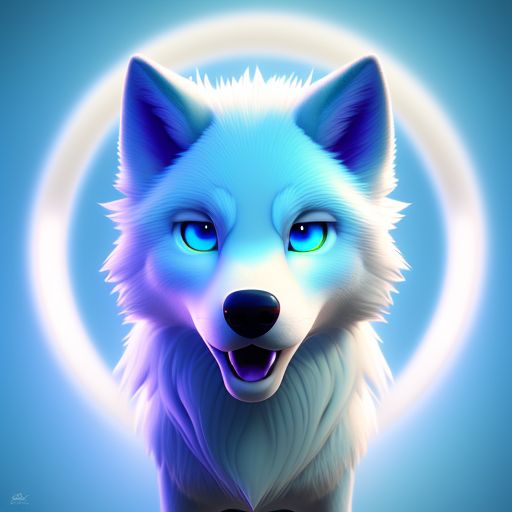 anime wolf with blue eyes