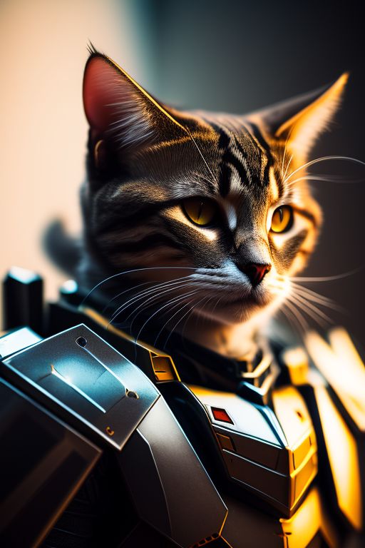 spiffy-mouse640: Cat in full armor like GUNDAM