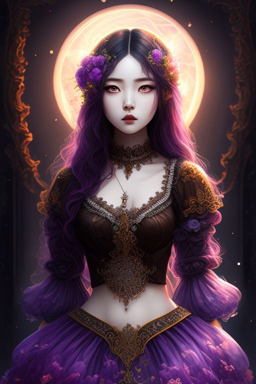 dreary-wren426: ornate, intricate details, beautiful moon goddess ...