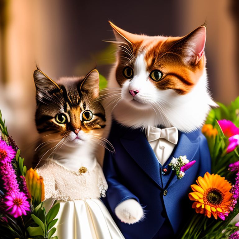 Cat on wedding outlet dress