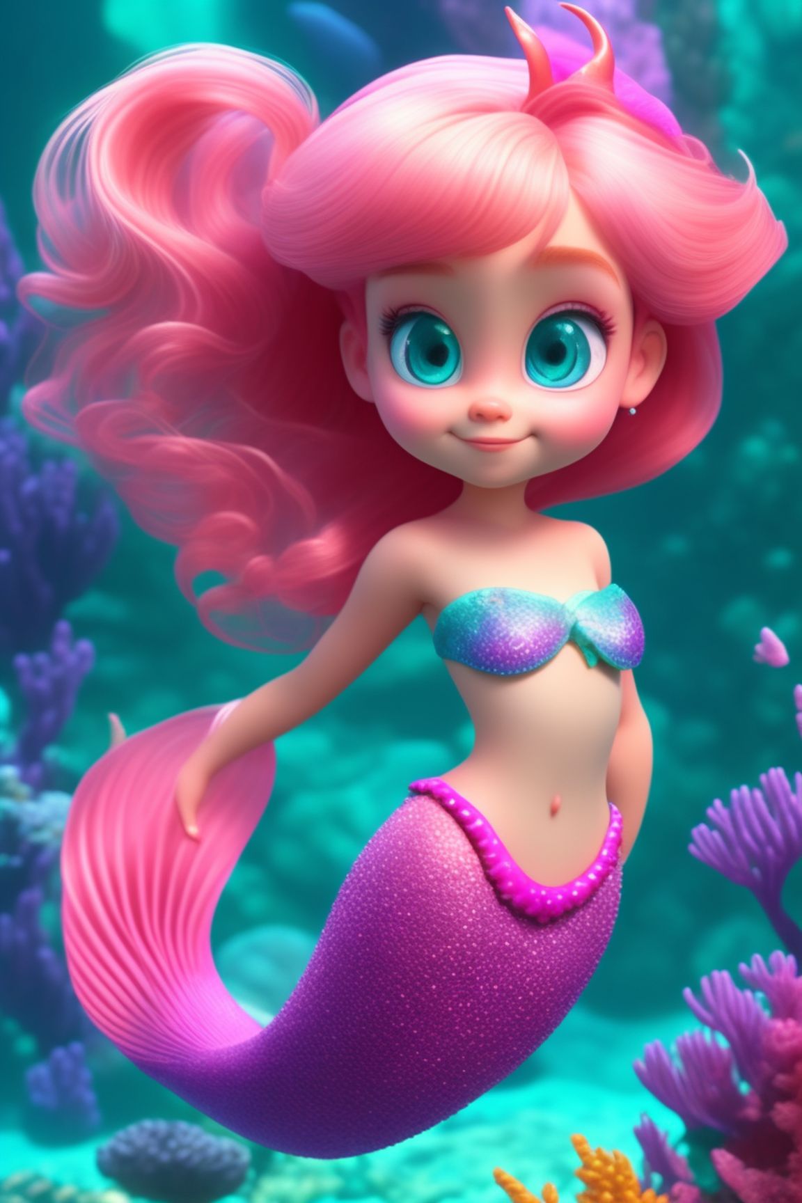 Princess Ariel Purple Glitter Iridescent Silver Mermaid Top – L