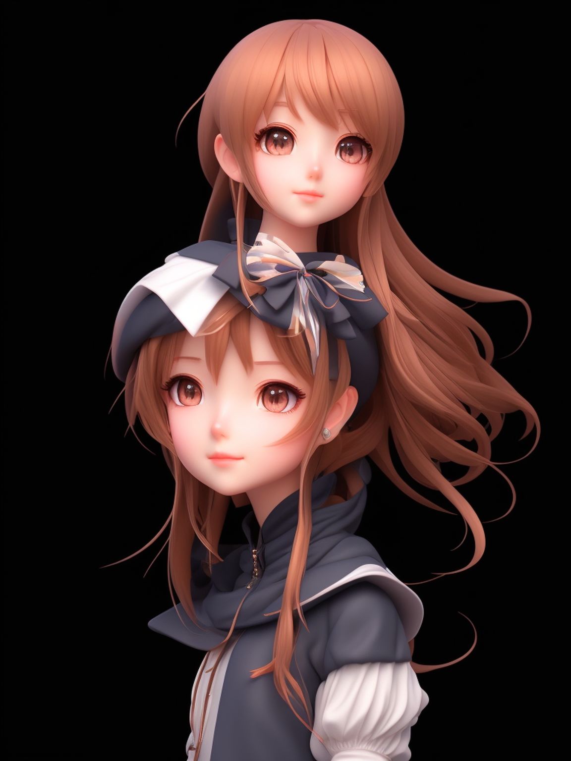 giving-otter343: girl anime 3d concept art, with a delicate touch to the  details