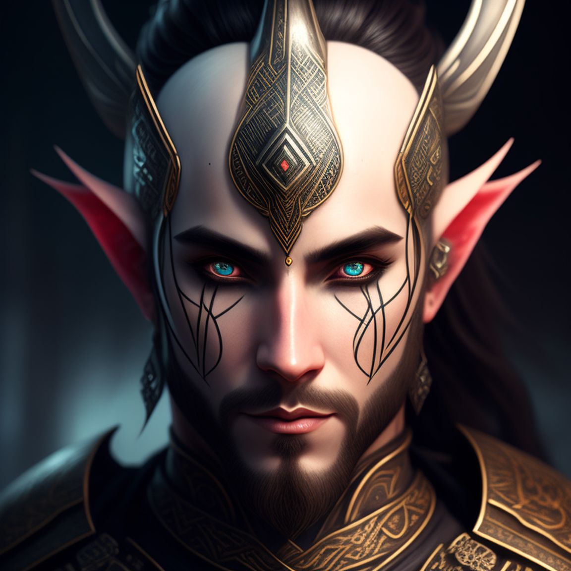 Male Elf Warrior With Tattoos