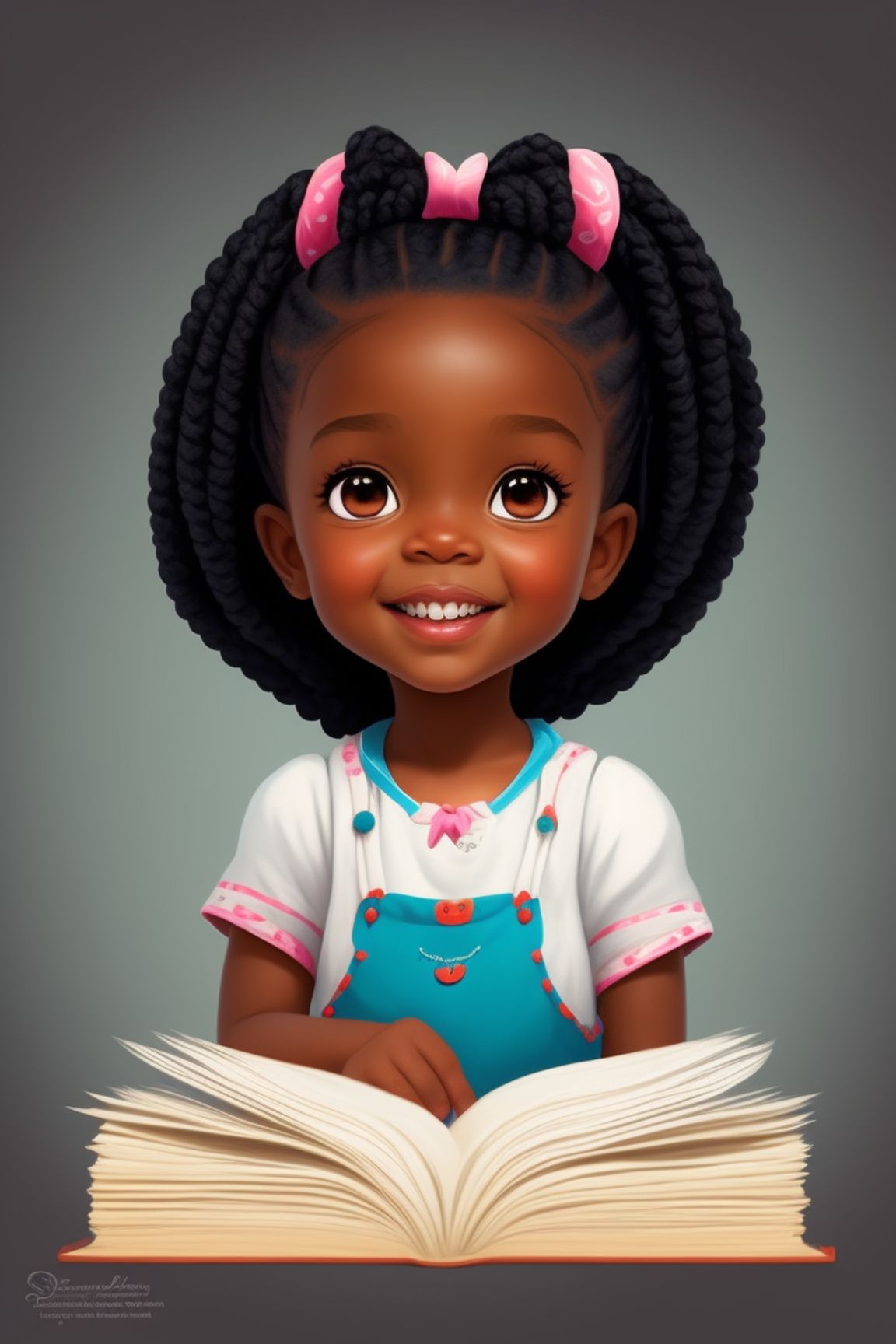 little girl cartoon character black and white