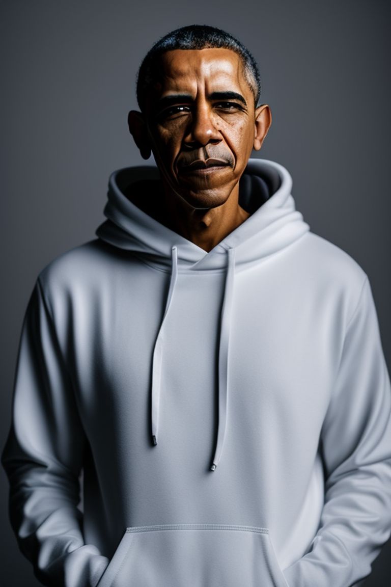 stormy-finch757: Barack Obama, in a plain white hoodie, full body ...