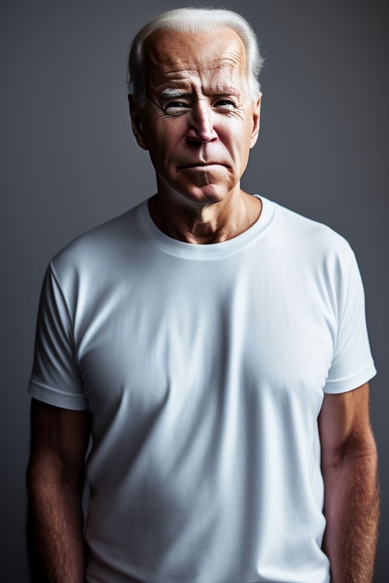 stormy-finch757: Joe Biden, falling asleep, in a plain t-shirt, full ...