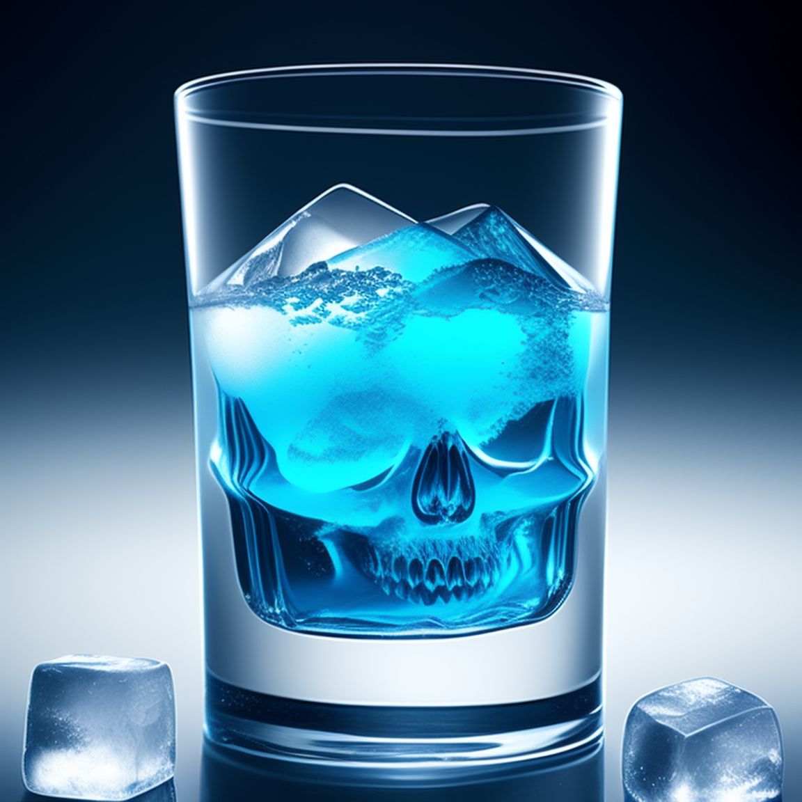 Subtle Rook261 Vodka With Skull Ice Cubes