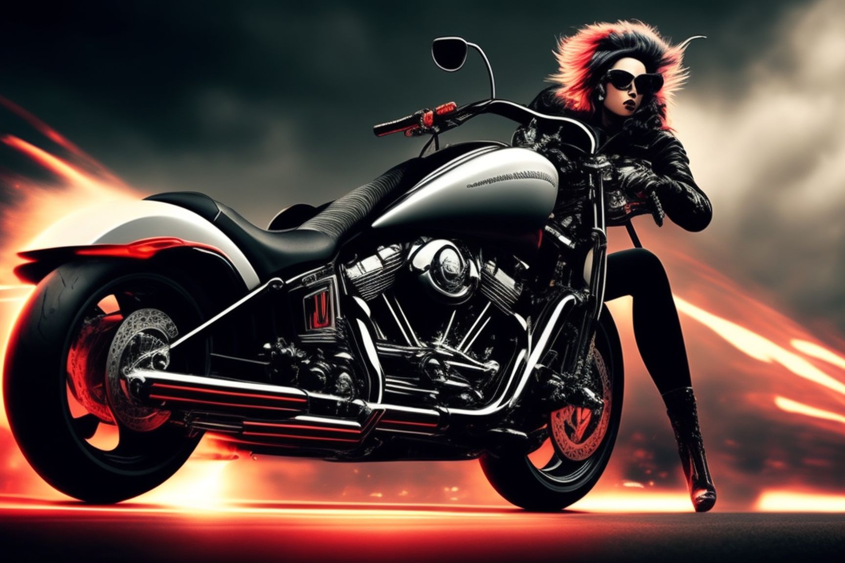 Girl harley davidson on sale wallpaper