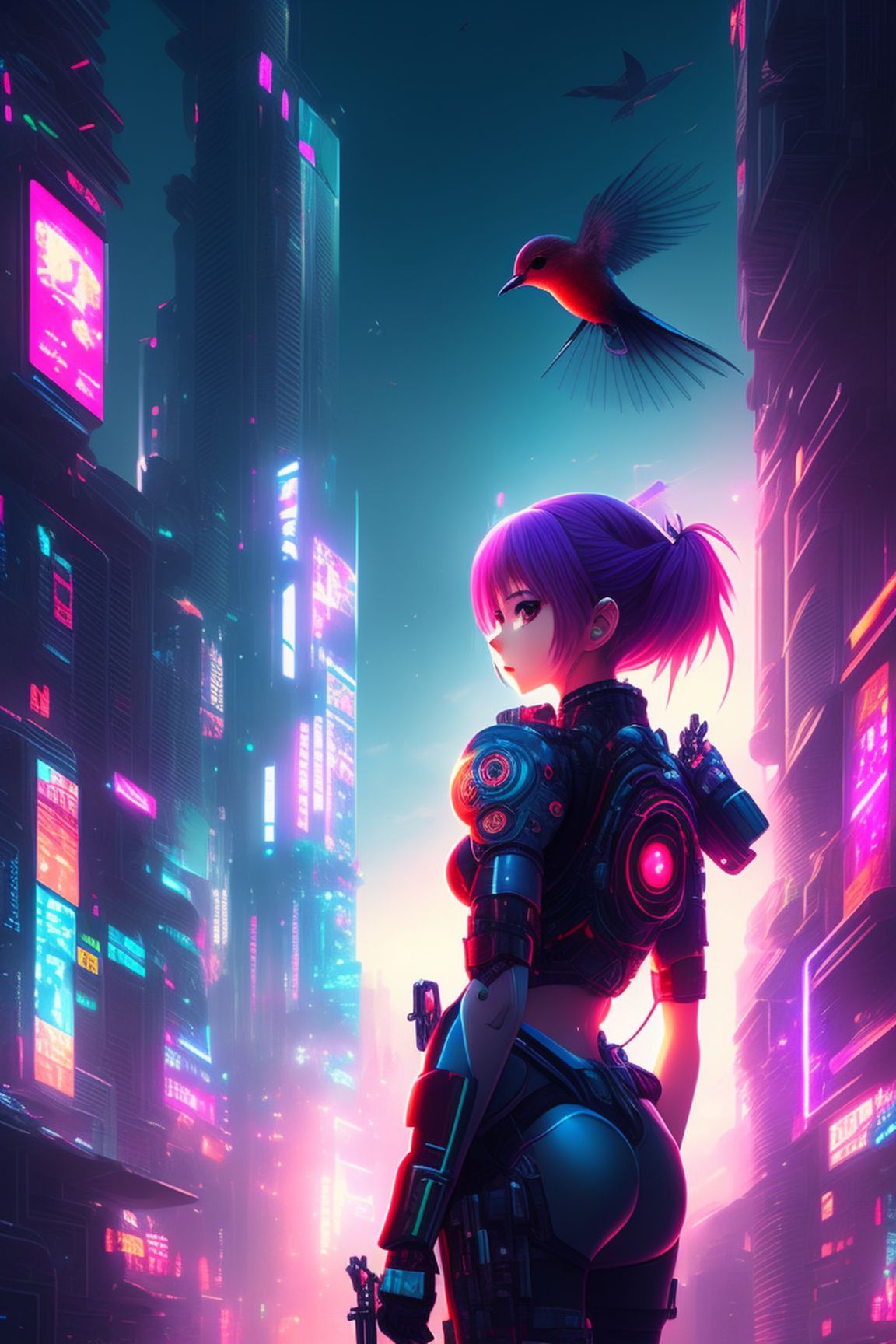 Dive into a futuristic cyberpunk cityscape in this captivating 4K anime  wallpaper 26481314 Stock Photo at Vecteezy