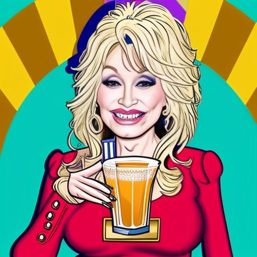 adept-oyster836: cartoon Dolly parton holding up a cocktail in a toast