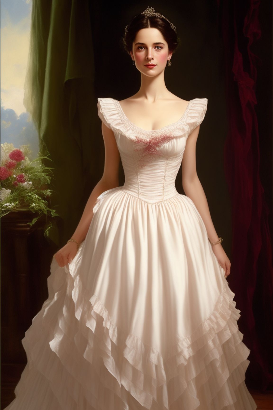 Suzany A young woman of classic and delicate beauty. Her hair is long